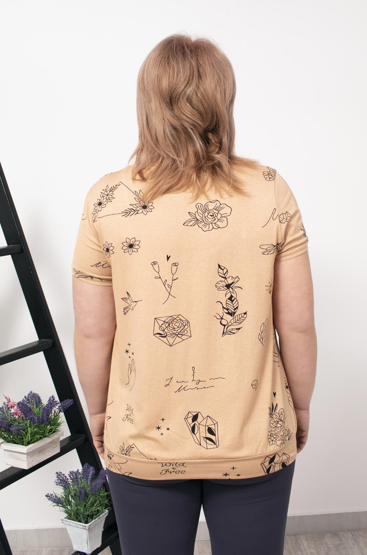 Футболка коротка в оригінальні візерунки супер батал