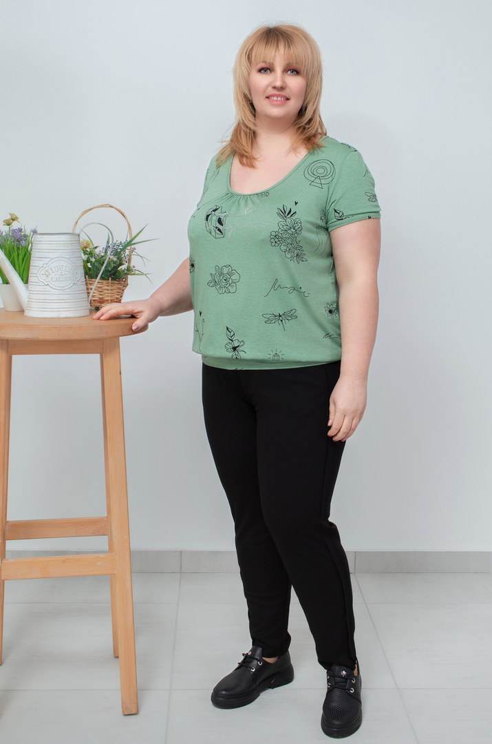 Футболка коротка в оригінальні візерунки супер батал