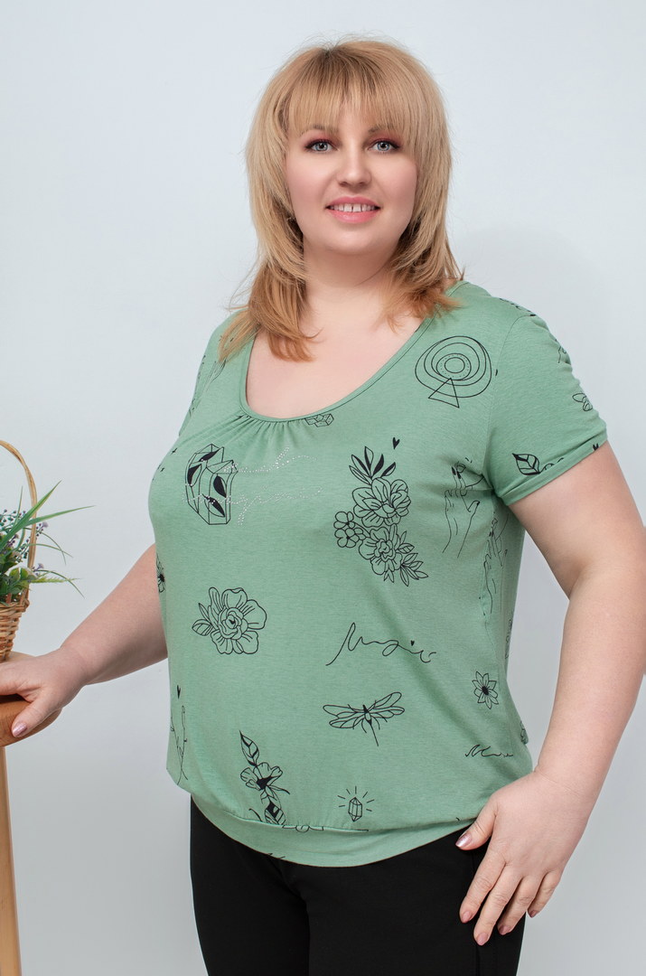 Футболка коротка в оригінальні візерунки супер батал