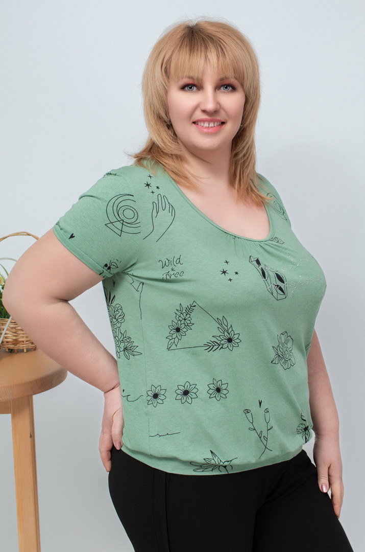 Футболка коротка в оригінальні візерунки супер батал