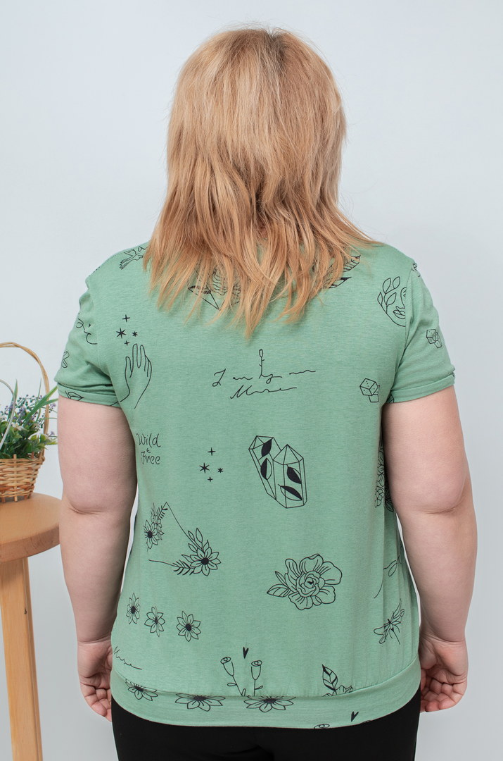 Футболка коротка в оригінальні візерунки супер батал