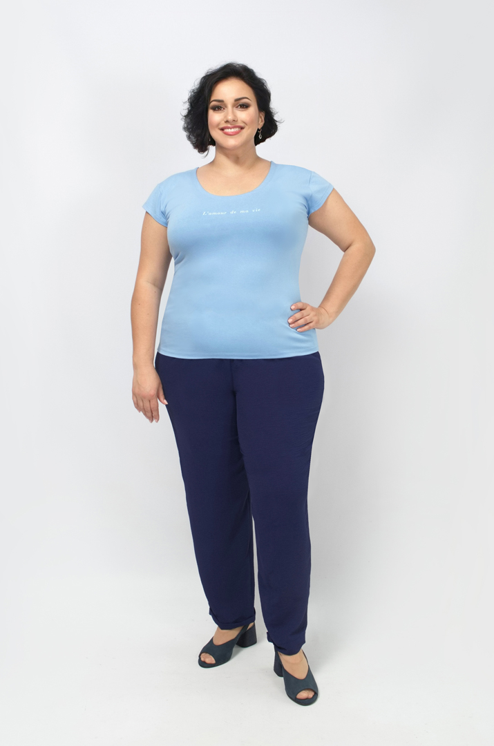 Футболка трикотажна в лаконічному дизайні супер батал