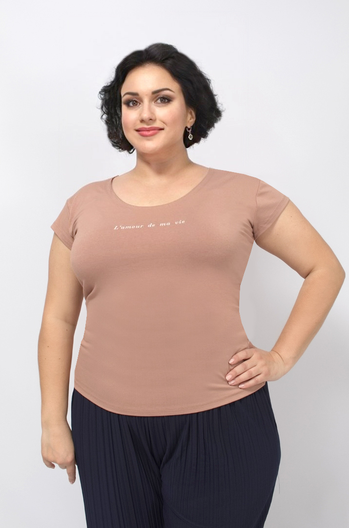 Футболка трикотажна в лаконічному дизайні супер батал