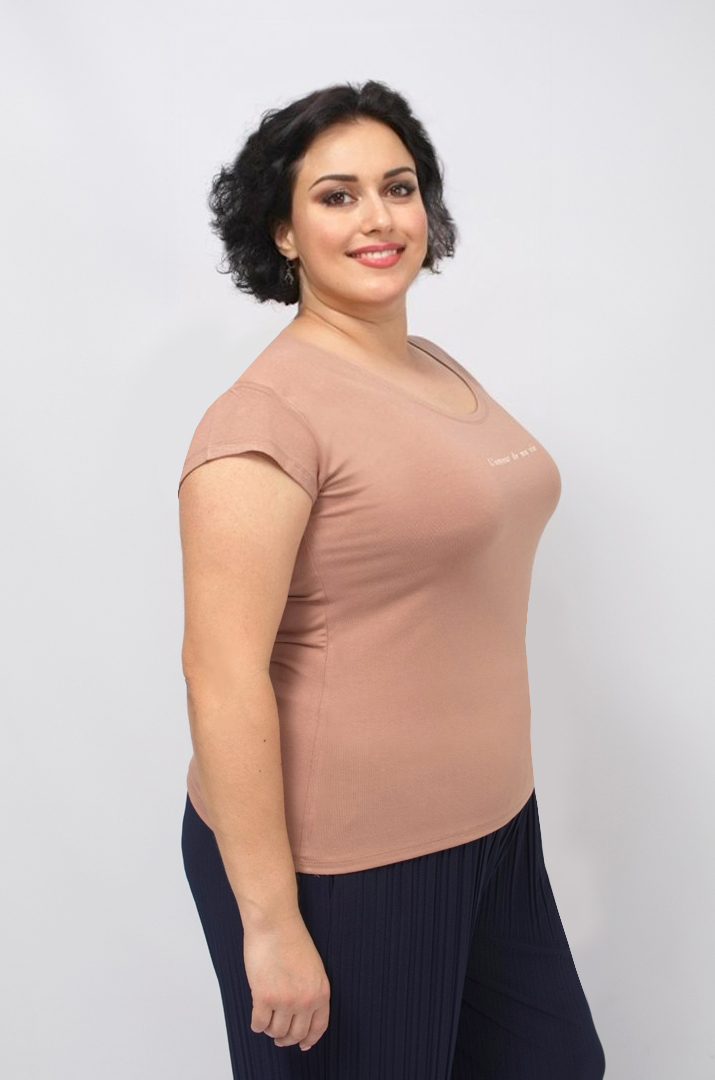 Футболка трикотажна в лаконічному дизайні супер батал