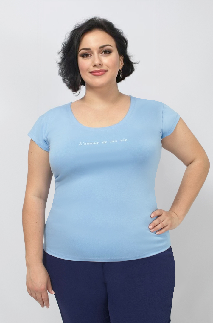 Футболка трикотажна в лаконічному дизайні супер батал