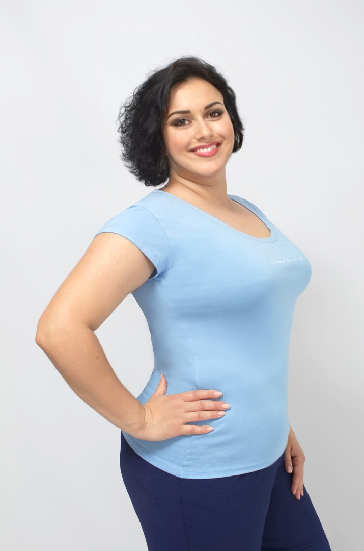 Футболка трикотажна в лаконічному дизайні супер батал