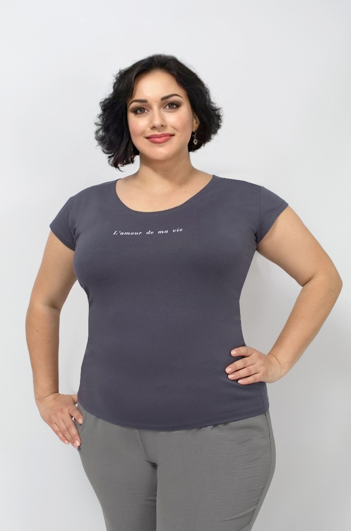 Футболка трикотажна в лаконічному дизайні супер батал