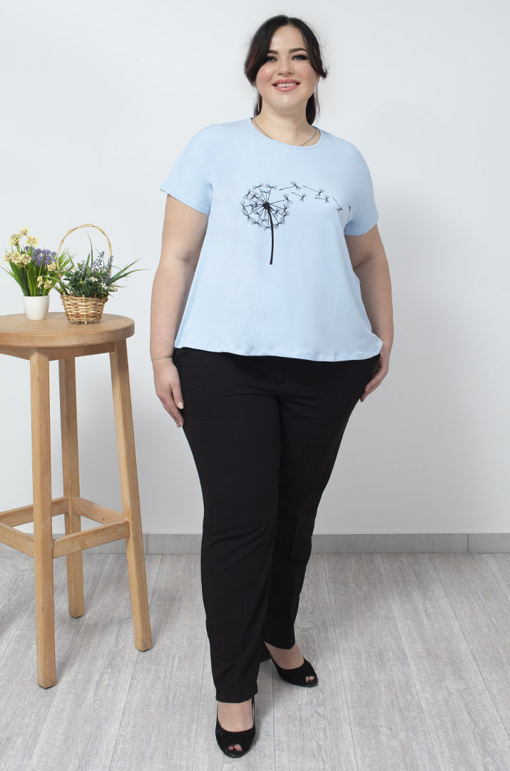 Футболка з принтом кульбабка супер батал