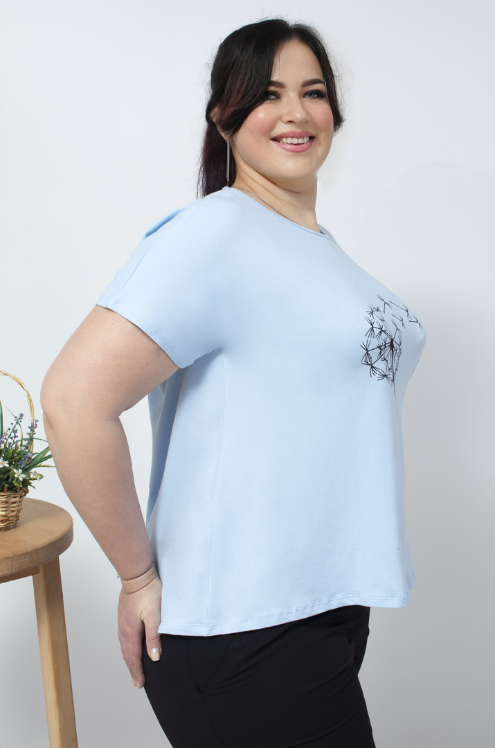 Футболка з принтом кульбабка супер батал