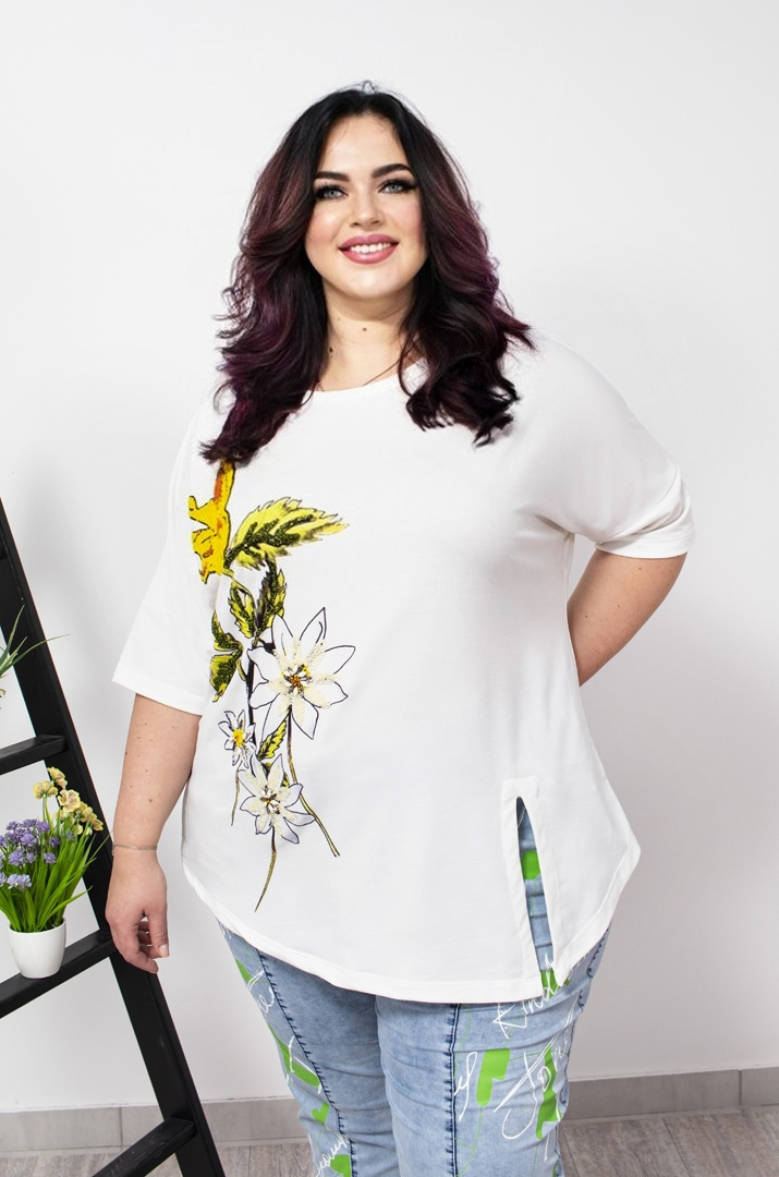 Футболка довга з розрізом супер батал