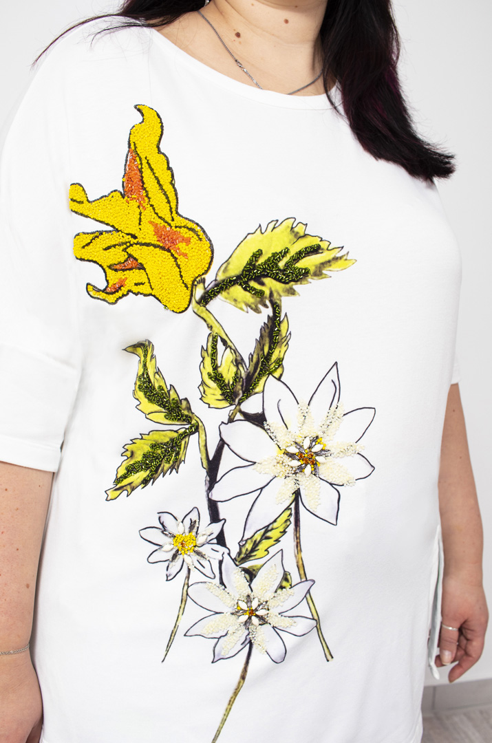 Футболка довга з розрізом супер батал