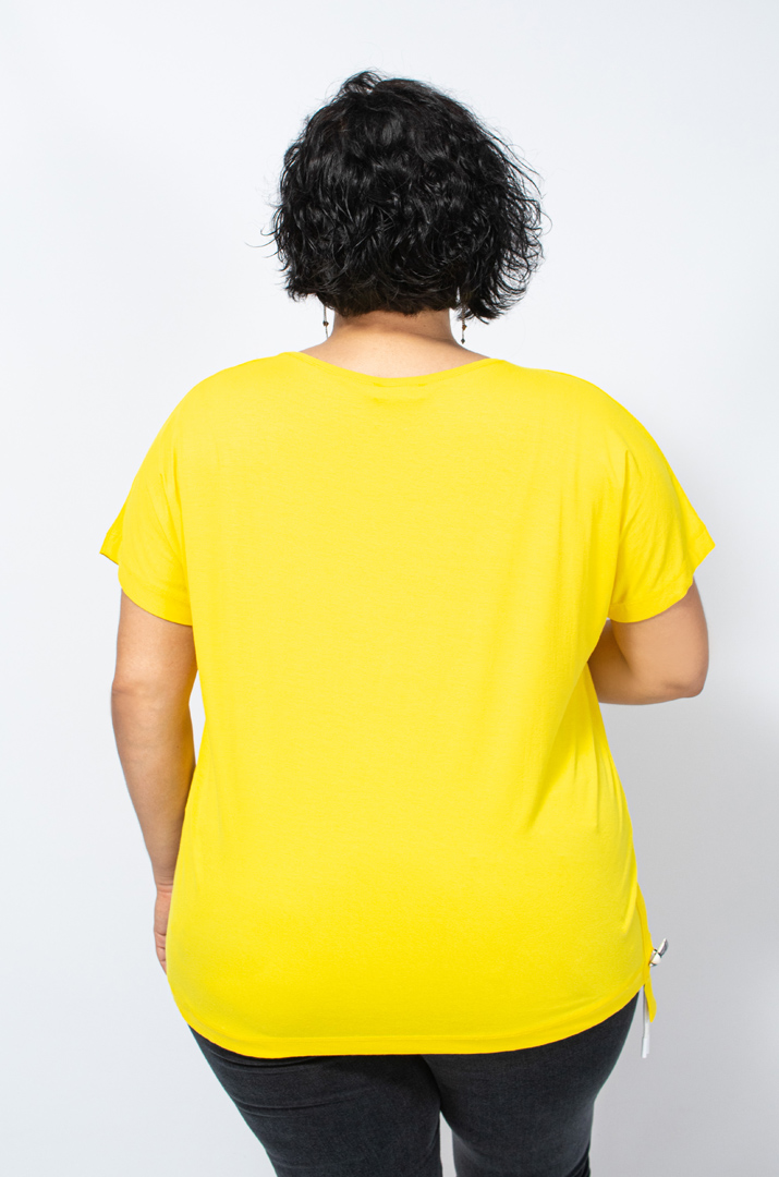 Футболка однотонна з прикрасами батал