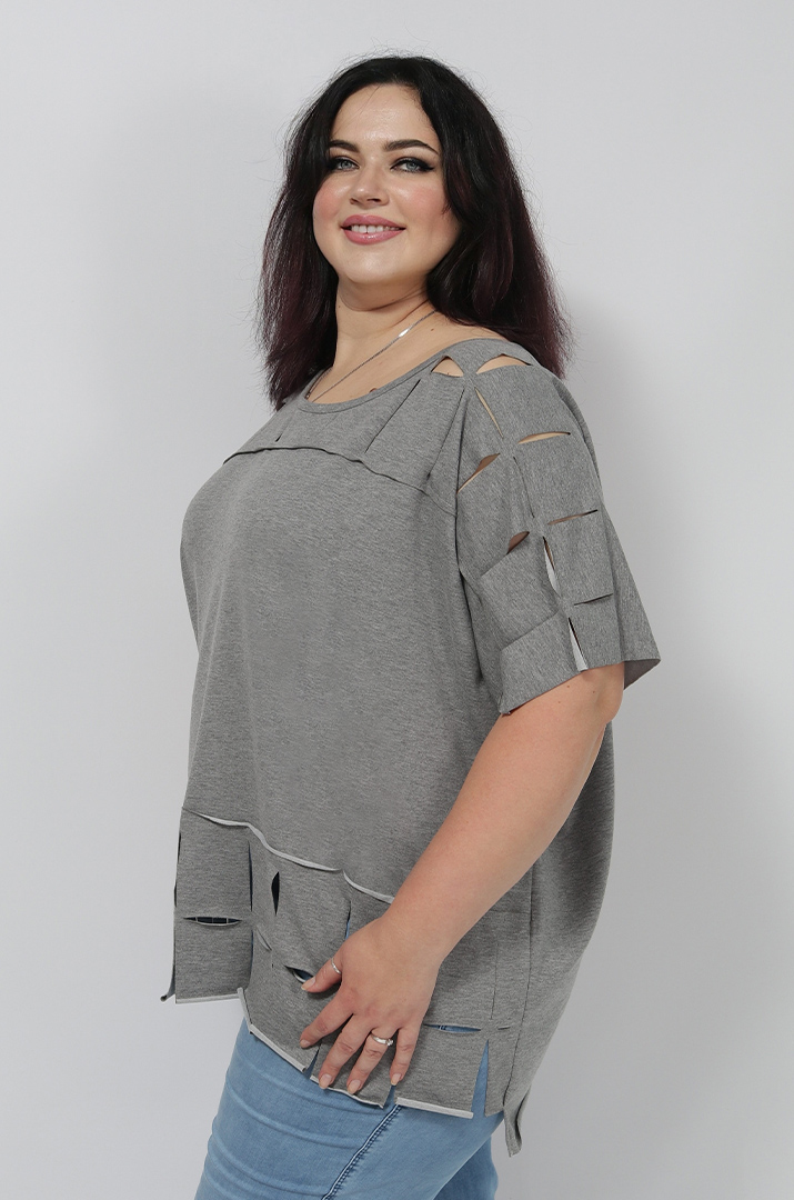 Футболка рвана однотонна супер батал