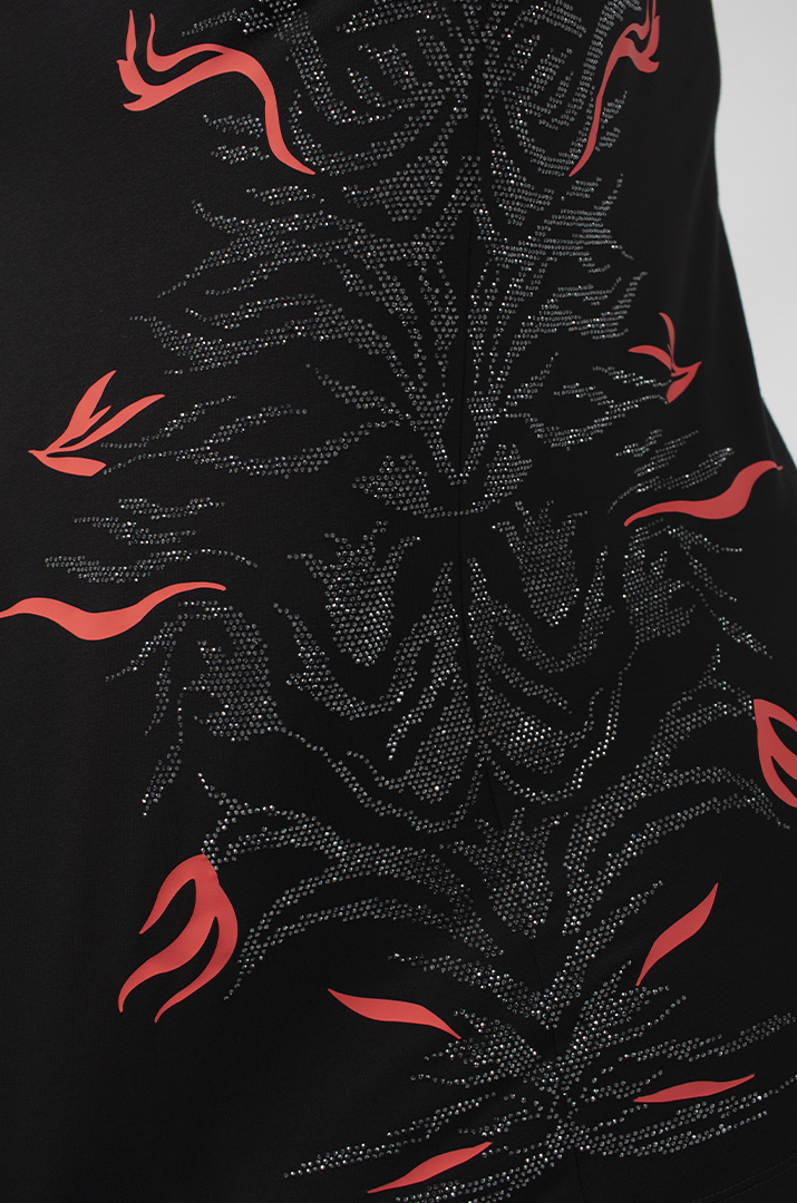 Футболка в принт і блискітки з боків супер батал