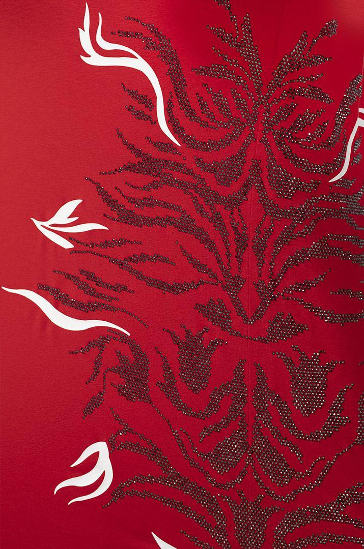 Футболка в принт і блискітки з боків супер батал