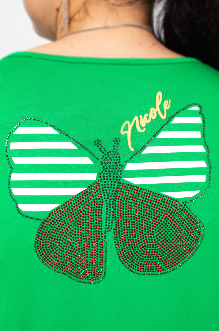 Футболка трикотажна з метеликами батал