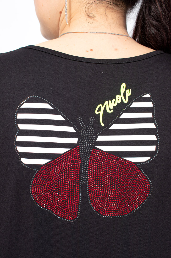 Футболка трикотажна з метеликами батал