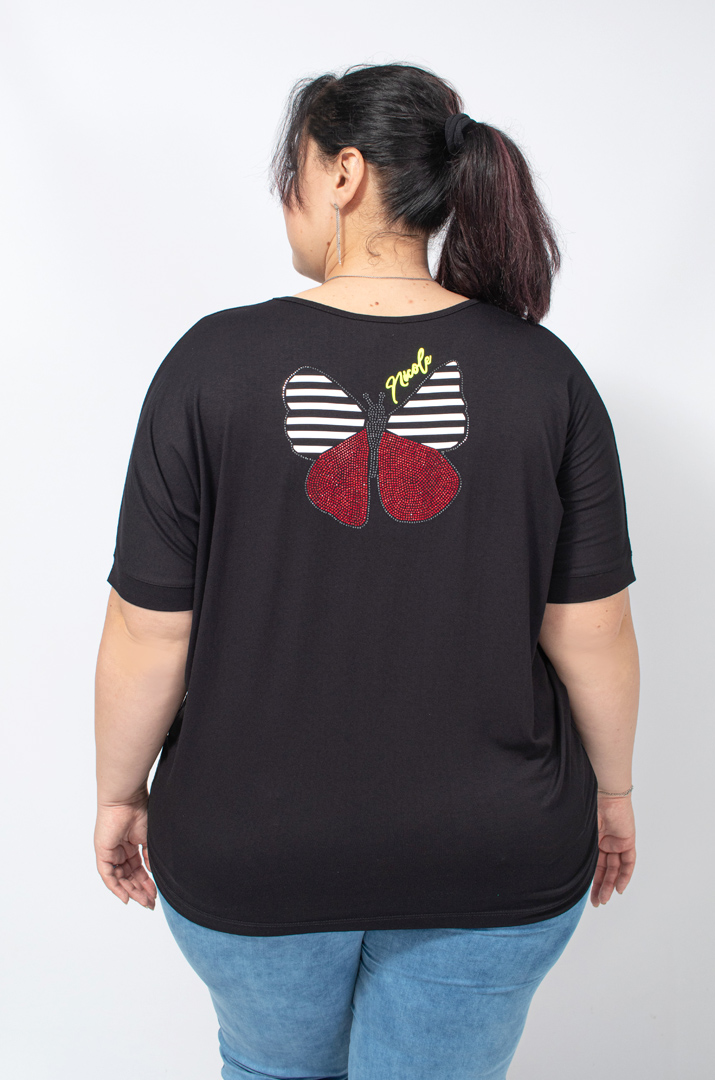 Футболка трикотажна з метеликами батал