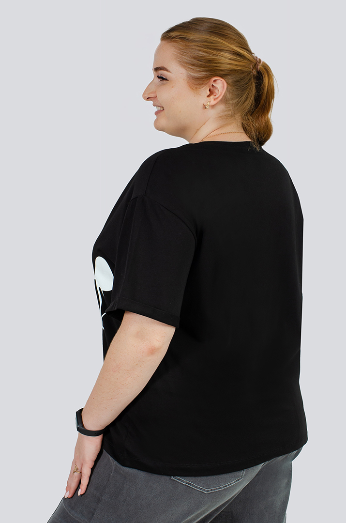 Футболка з принтом Міккі великих розмірів