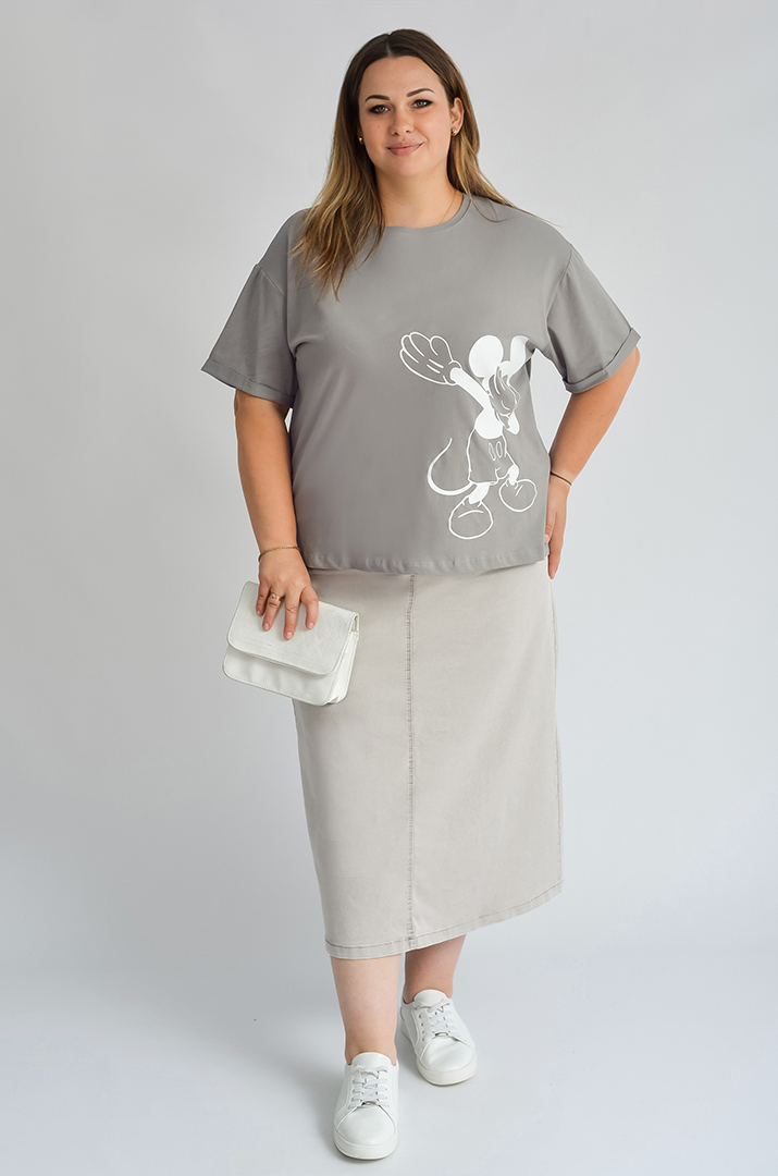 Футболка з принтом Міккі великих розмірів