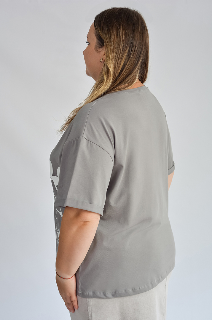 Футболка з принтом Міккі великих розмірів