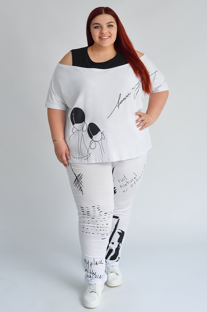 Футболка трикотажна з відкритими плечима великих розмірів