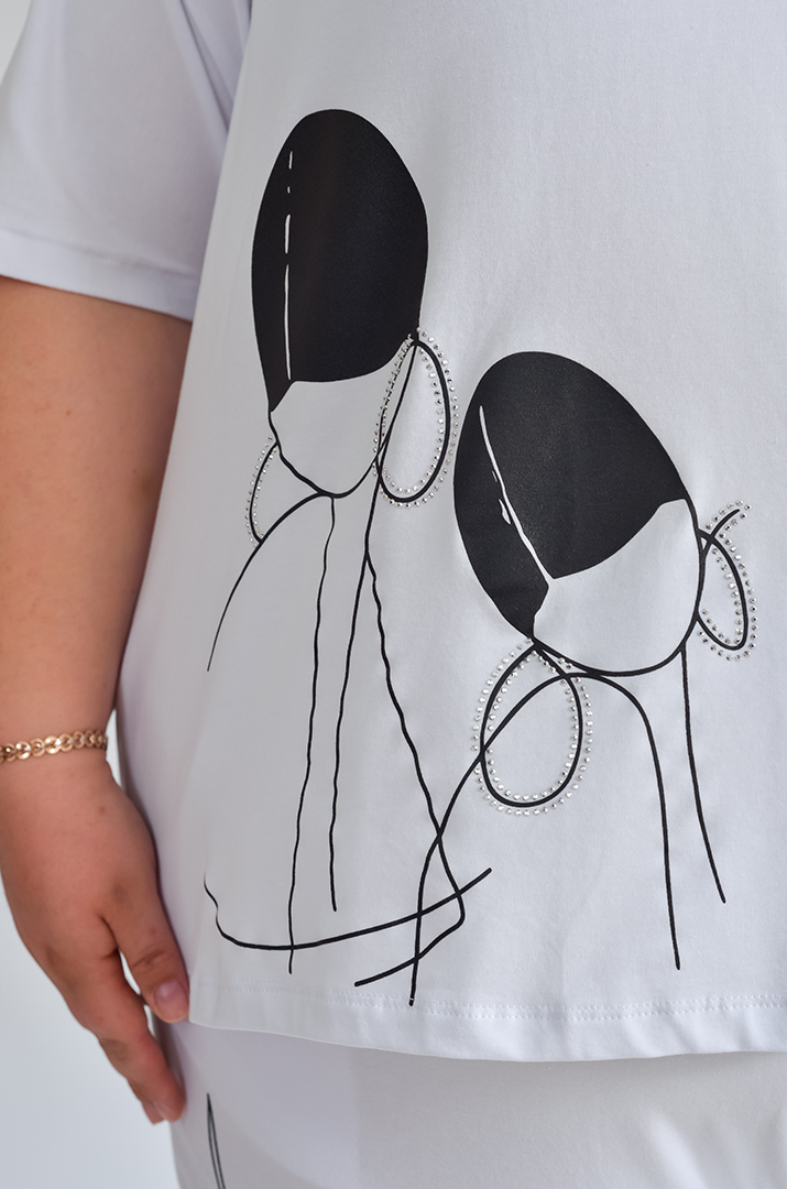 Футболка трикотажна з відкритими плечима великих розмірів