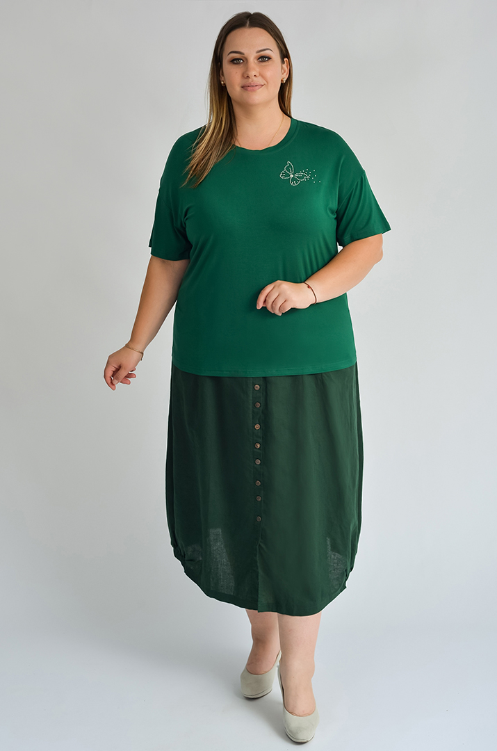 Футболка коротка з аплікацією великих розмірів