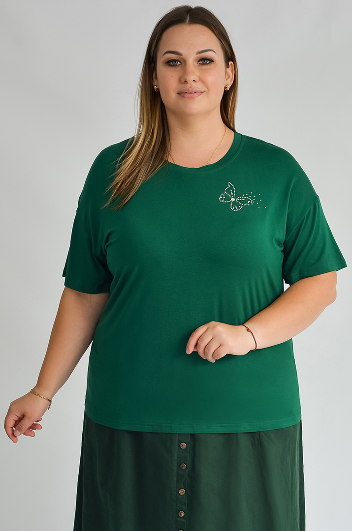 Футболка коротка з аплікацією великих розмірів