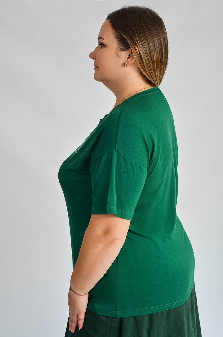 Футболка коротка з аплікацією великих розмірів