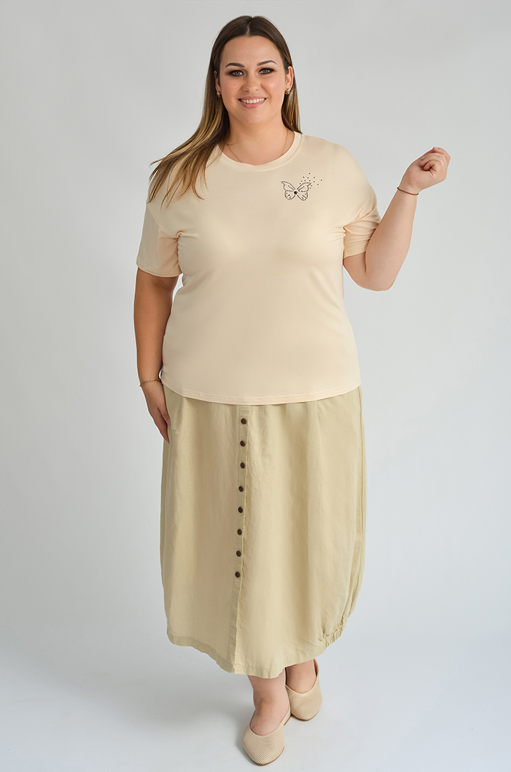 Футболка коротка з аплікацією великих розмірів