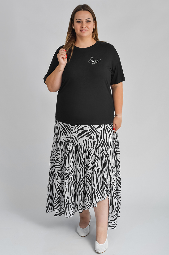 Футболка коротка з аплікацією великих розмірів