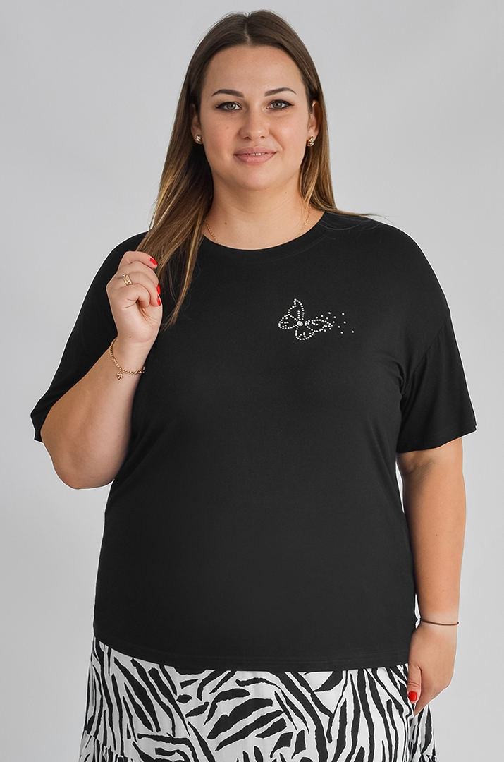 Футболка коротка з аплікацією великих розмірів