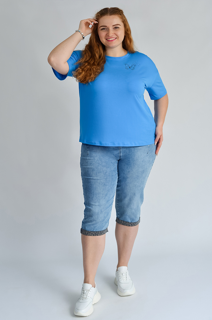 Футболка коротка з аплікацією великих розмірів