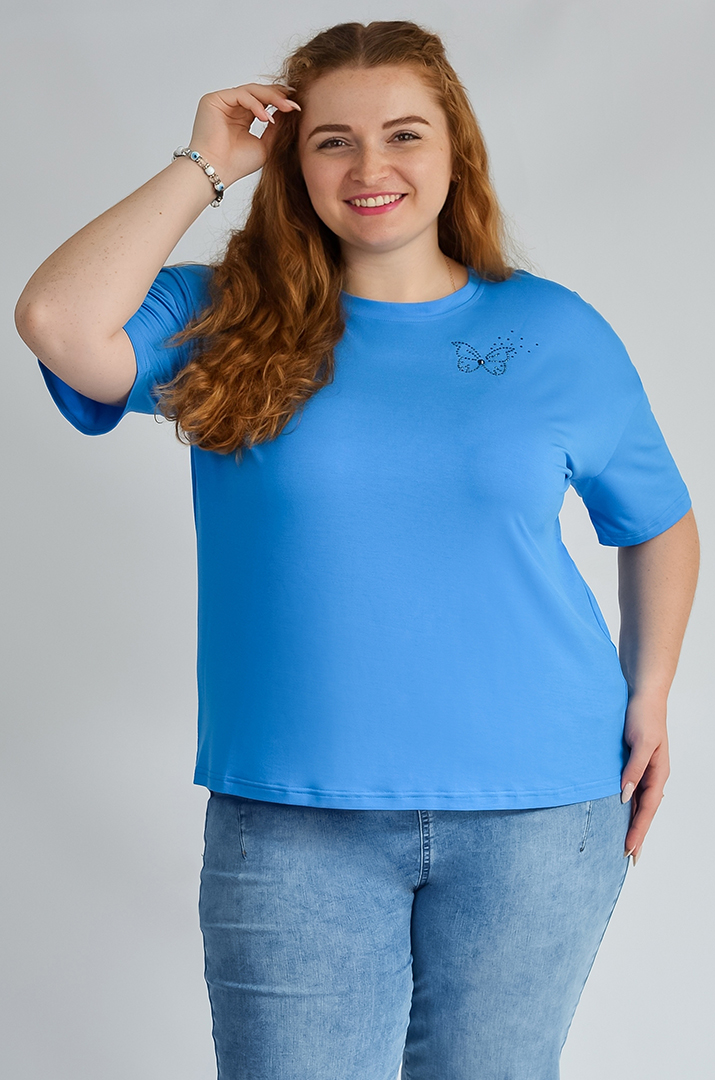 Футболка коротка з аплікацією великих розмірів