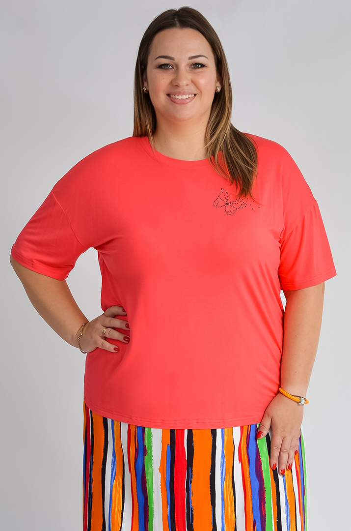 Футболка коротка з аплікацією великих розмірів