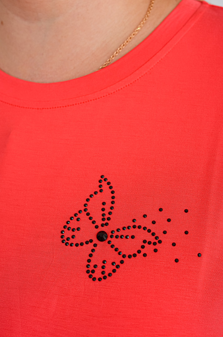 Футболка коротка з аплікацією великих розмірів