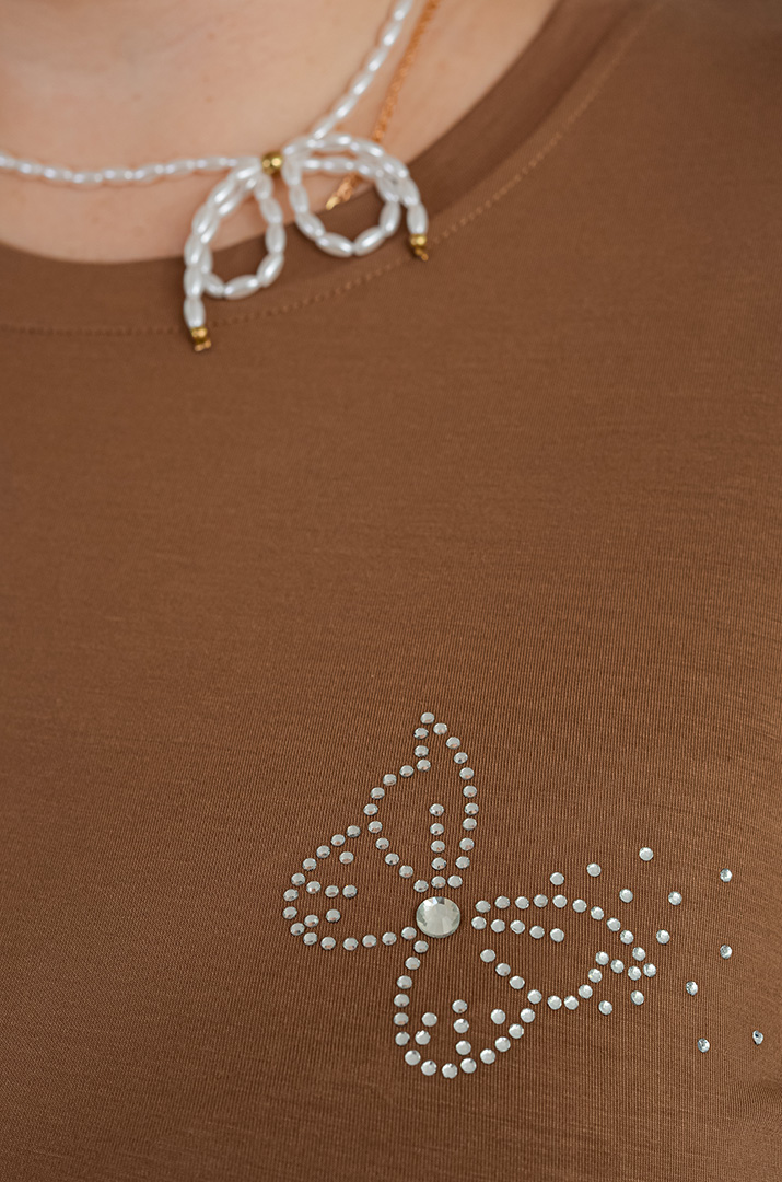 Футболка коротка з аплікацією великих розмірів