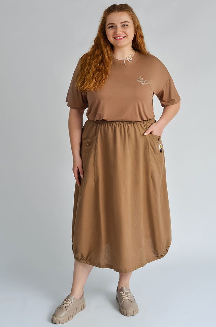 Футболка коротка з аплікацією великих розмірів