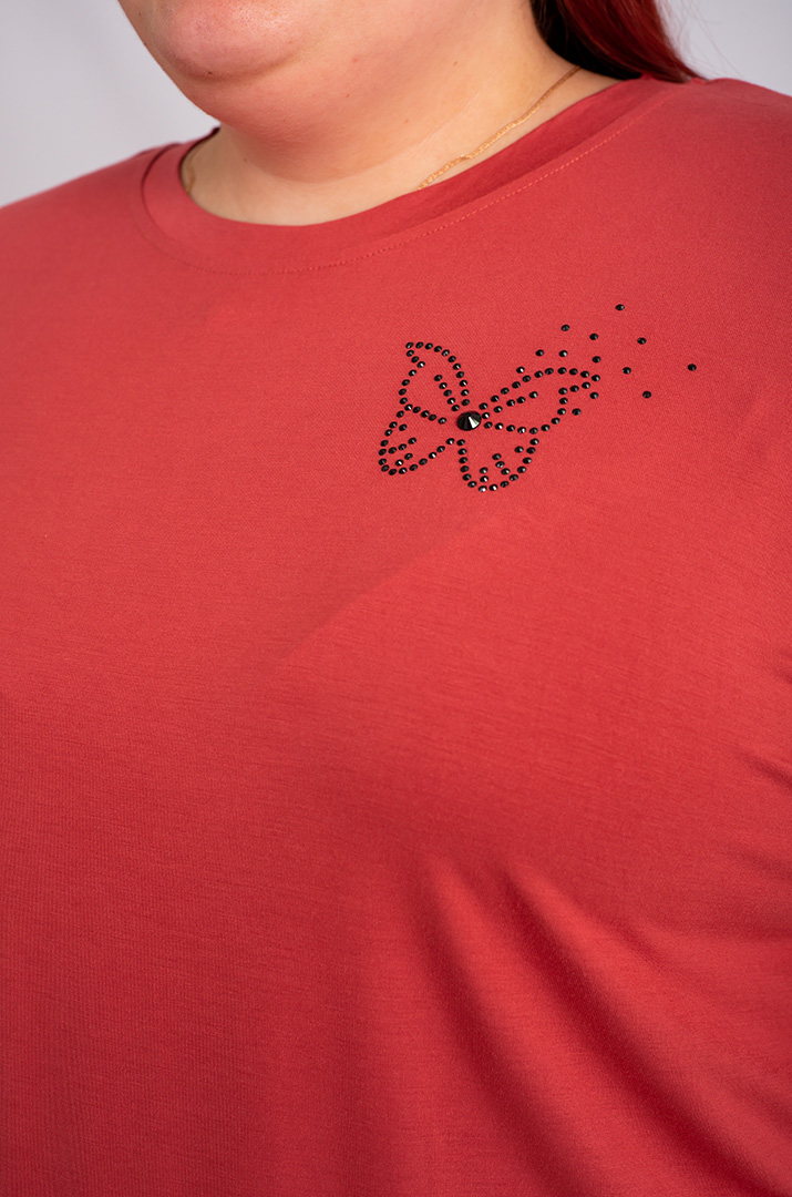 Футболка коротка з аплікацією великих розмірів