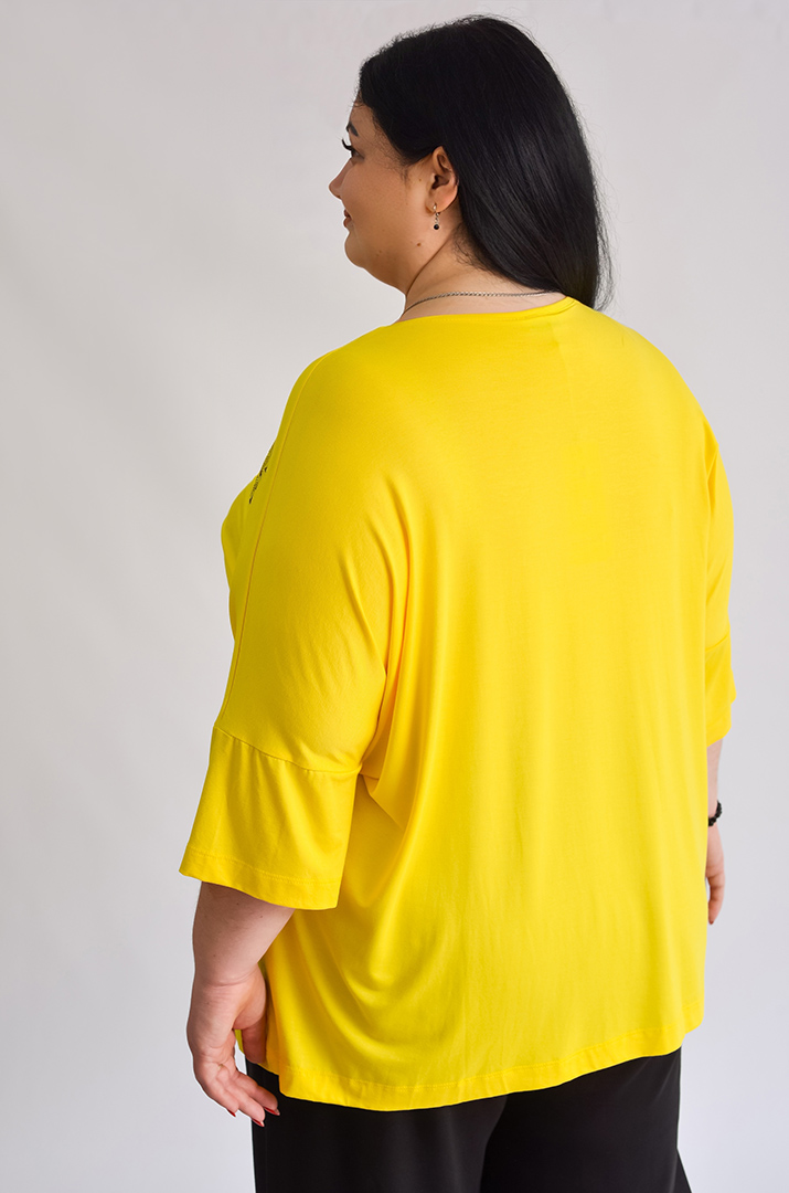 Футболка довга з птахами великих розмірів