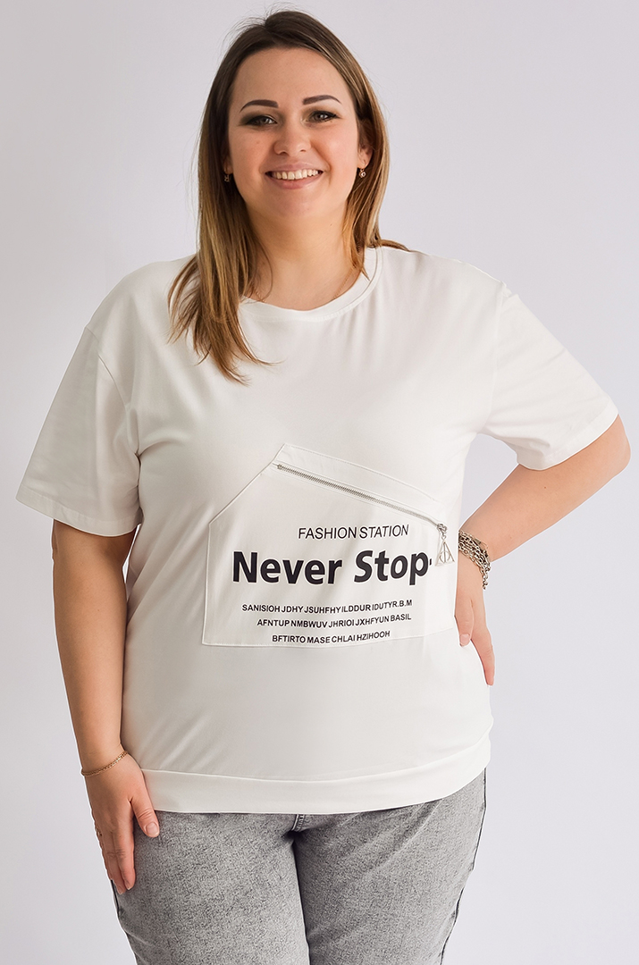 Футболка коротка з написом великих розмірів