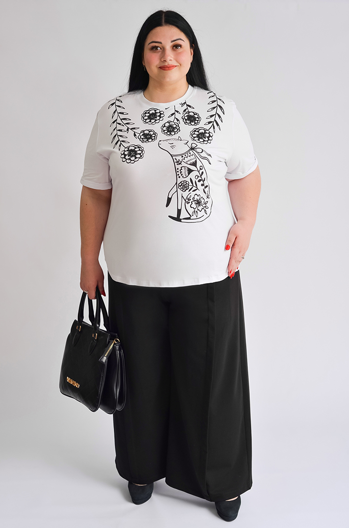 Футболка довга з принтом великих розмірів