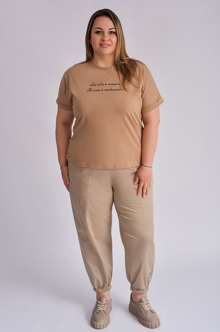 Футболка трикотажная с надписью больших размеров