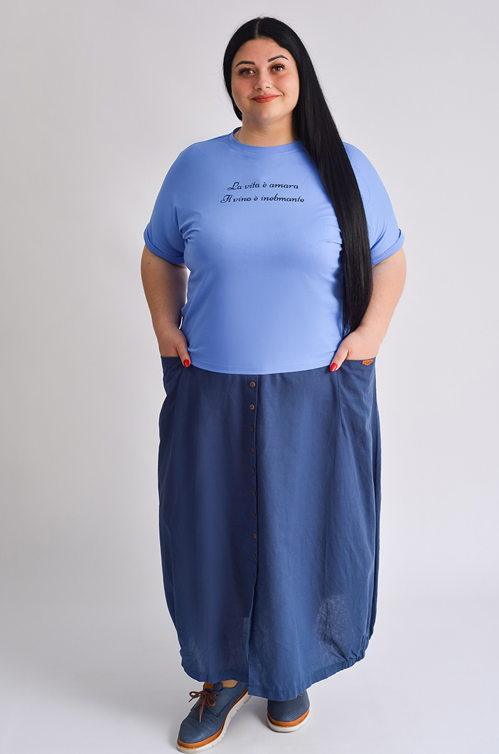 Футболка трикотажная с надписью больших размеров