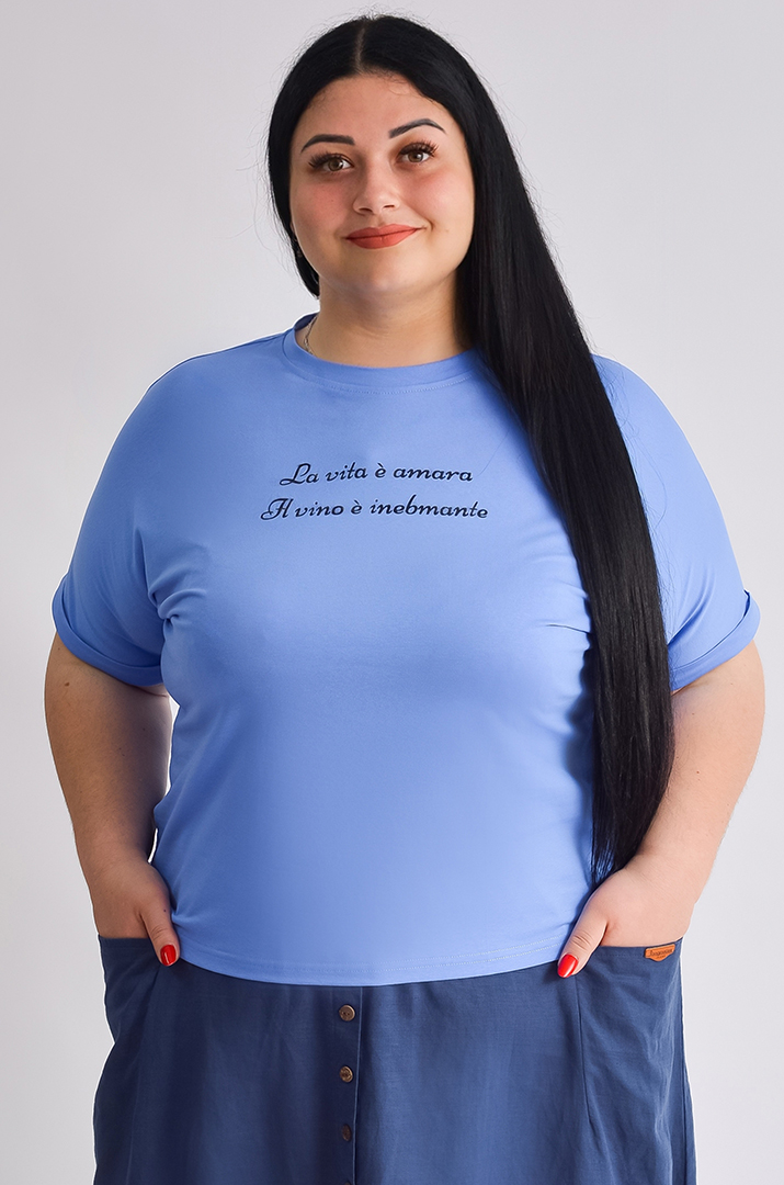 Футболка трикотажная с надписью больших размеров