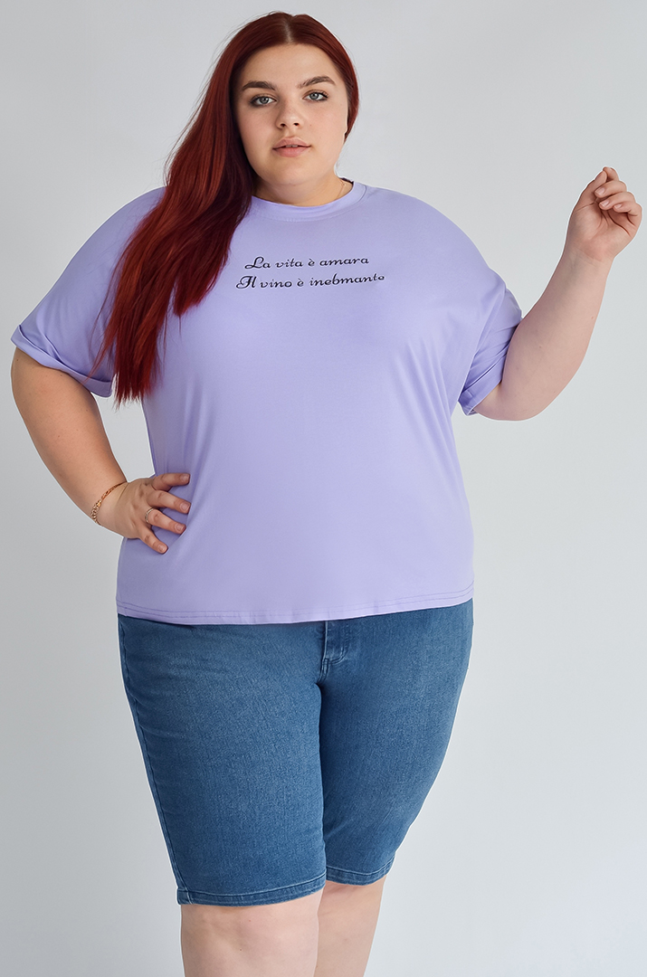 Футболка трикотажная с надписью больших размеров