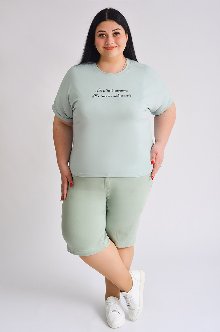 Футболка трикотажная с надписью больших размеров