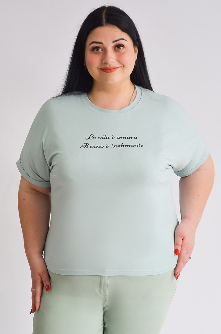 Футболка трикотажная с надписью больших размеров