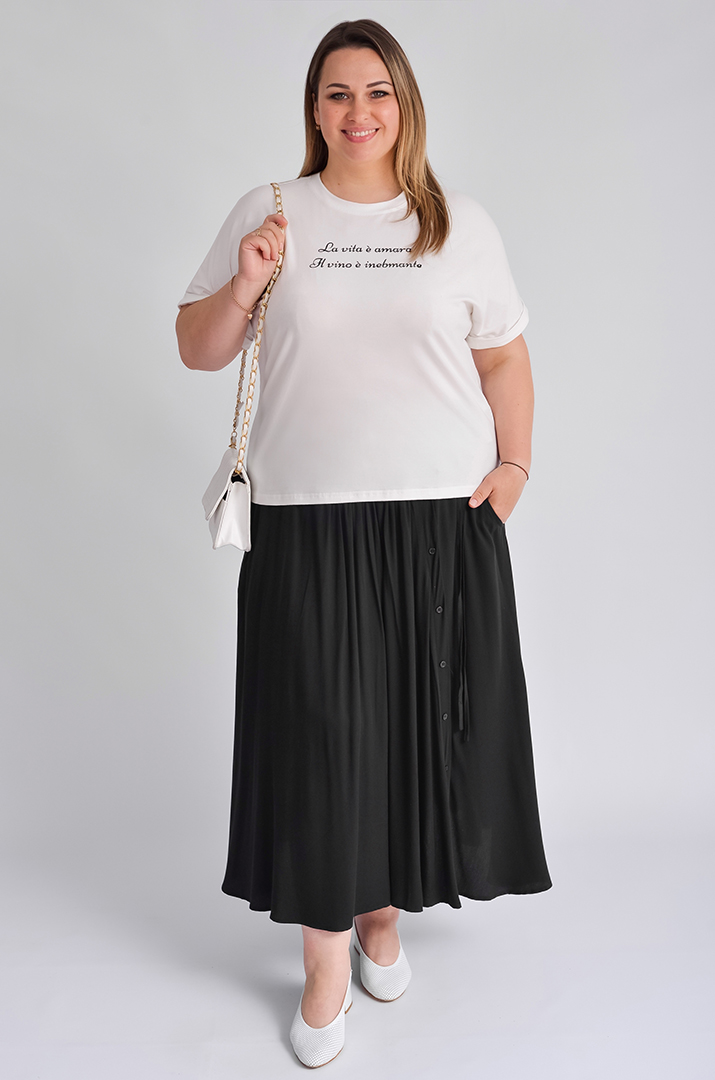 Футболка трикотажная с надписью больших размеров